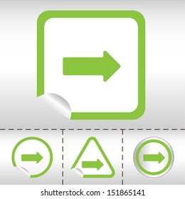 simple icon set of arrows on sticker button different forms in modern style. eps10 vector illustration