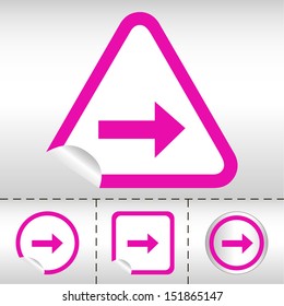 simple icon set of arrows on sticker button different forms in modern style. eps10 vector illustration