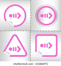 simple icon set of arrows on sticker button different forms in modern style. eps10 vector illustration