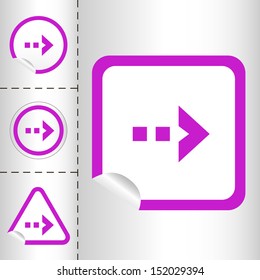 simple icon set of arrows on sticker button different forms in modern style. eps10 vector illustration 