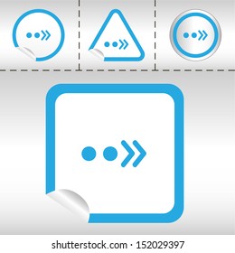 simple icon set of arrows on sticker button different forms in modern style. eps10 vector illustration 
