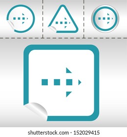 simple icon set of arrows on sticker button different forms in modern style. eps10 vector illustration 