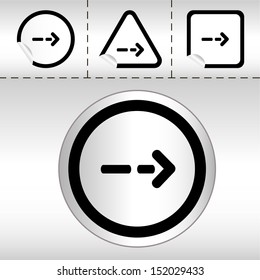 simple icon set of arrows on sticker button different forms in modern style. eps10 vector illustration 