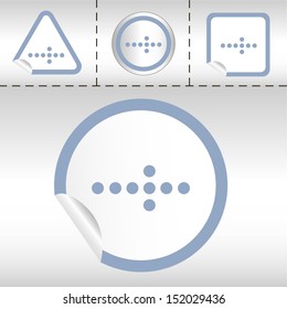 simple icon set of arrows on sticker button different forms in modern style. eps10 vector illustration 