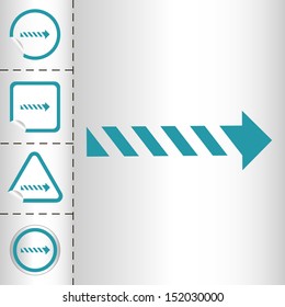 simple icon set of arrows on sticker button different forms in modern style. eps10 vector illustration 