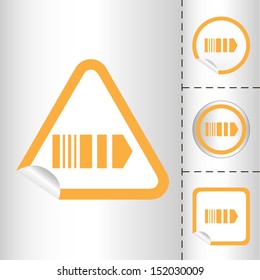simple icon set of arrows on sticker button different forms in modern style. eps10 vector illustration 