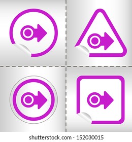 simple icon set of arrows on sticker button different forms in modern style. eps10 vector illustration 