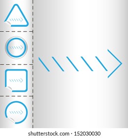 simple icon set of arrows on sticker button different forms in modern style. eps10 vector illustration 