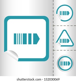 simple icon set of arrows on sticker button different forms in modern style. eps10 vector illustration 