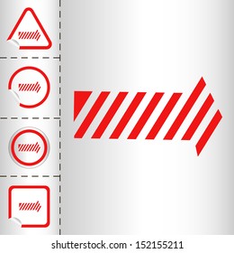 simple icon set of arrows on sticker button different forms in modern style. eps10 vector illustration 