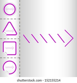 simple icon set of arrows on sticker button different forms in modern style. eps10 vector illustration 