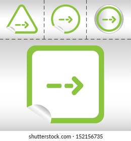 simple icon set of arrows on sticker button different forms in modern style. eps10 vector illustration 