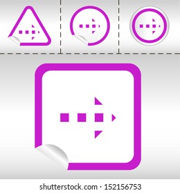 simple icon set of arrows on sticker button different forms in modern style. eps10 vector illustration 
