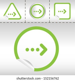 simple icon set of arrows on sticker button different forms in modern style. eps10 vector illustration 
