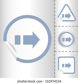 simple icon set of arrows on sticker button different forms in modern style. eps10 vector illustration 