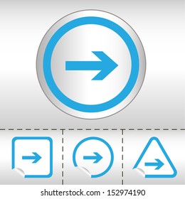 simple icon set of arrows on sticker button different forms in modern style. eps10 vector illustration 