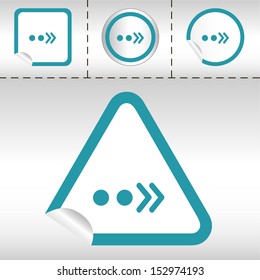 simple icon set of arrows on sticker button different forms in modern style. eps10 vector illustration 