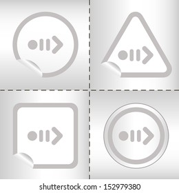 simple icon set of arrows on sticker button different forms in modern style. eps10 vector illustration 