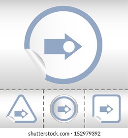 simple icon set of arrows on sticker button different forms in modern style. eps10 vector illustration 