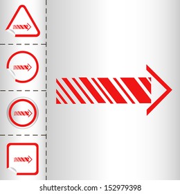 simple icon set of arrows on sticker button different forms in modern style. eps10 vector illustration 