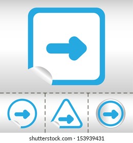 simple icon set of arrows on sticker button different forms in modern style. eps10 vector illustration 