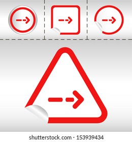 simple icon set of arrows on sticker button different forms in modern style. eps10 vector illustration 