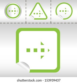 simple icon set of arrows on sticker button different forms in modern style. eps10 vector illustration 