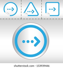 simple icon set of arrows on sticker button different forms in modern style. eps10 vector illustration 