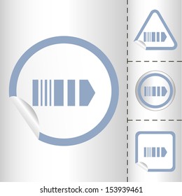 simple icon set of arrows on sticker button different forms in modern style. eps10 vector illustration 
