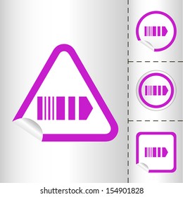 simple icon set of arrows on sticker button different forms in modern style. eps10 vector illustration 