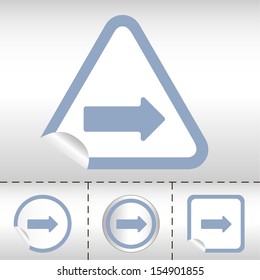 simple icon set of arrows on sticker button different forms in modern style. eps10 vector illustration 