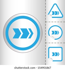 simple icon set of arrows on sticker button different forms in modern style. eps10 vector illustration 