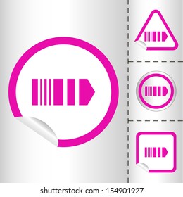 simple icon set of arrows on sticker button different forms in modern style. eps10 vector illustration 