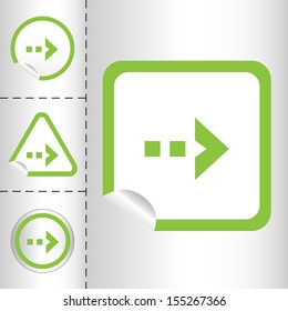 simple icon set of arrows on sticker button different forms in modern style. eps10 vector illustration 