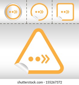 simple icon set of arrows on sticker button different forms in modern style. eps10 vector illustration 