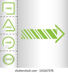 simple icon set of arrows on sticker button different forms in modern style. eps10 vector illustration 