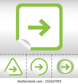 simple icon set of arrows on sticker button different forms in modern style. eps10 vector illustration 