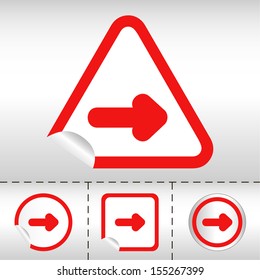 simple icon set of arrows on sticker button different forms in modern style. eps10 vector illustration 