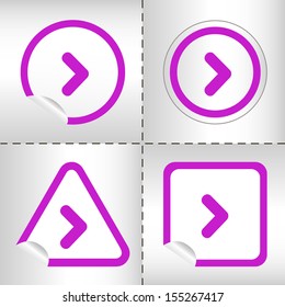 simple icon set of arrows on sticker button different forms in modern style. eps10 vector illustration 