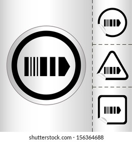simple icon set of arrows on sticker button different forms in modern style. eps10 vector illustration
