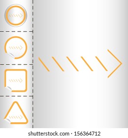 simple icon set of arrows on sticker button different forms in modern style. eps10 vector illustration