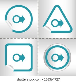 simple icon set of arrows on sticker button different forms in modern style. eps10 vector illustration