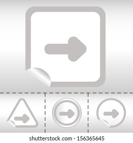 simple icon set of arrows on sticker button different forms in modern style. eps10 vector illustration