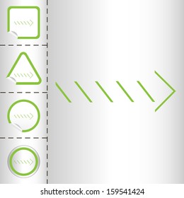 simple icon set of arrows on sticker button different forms in modern style. eps10 vector illustration