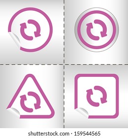 simple icon set of arrows on sticker button different forms in modern style. eps10 vector illustration 