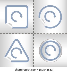 simple icon set of arrows on sticker button different forms in modern style. eps10 vector illustration 