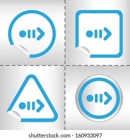 simple icon set of arrows on sticker button different forms in modern style. eps10 vector illustration