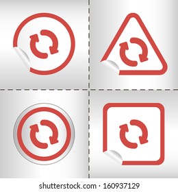 simple icon set of arrows on sticker button different forms in modern style. eps10 vector illustration