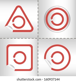 simple icon set of arrows on sticker button different forms in modern style. eps10 vector illustration