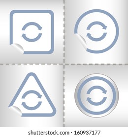 simple icon set of arrows on sticker button different forms in modern style. eps10 vector illustration